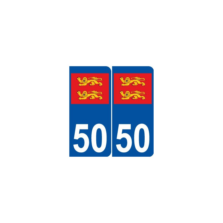 50 normandie autocollant plaque angle arrondi