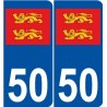 50 normandie autocollant plaque angle arrondi
