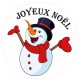 Bonhomme de neige Noël autocollant adhésif sticker Logo8746