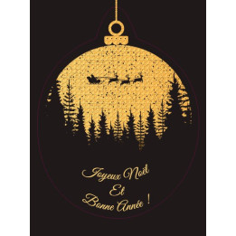 Boule Or Noël autocollant adhésif sticker Logo02546 