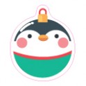 Boule Pingouin Noël autocollant adhésif sticker Logo5469