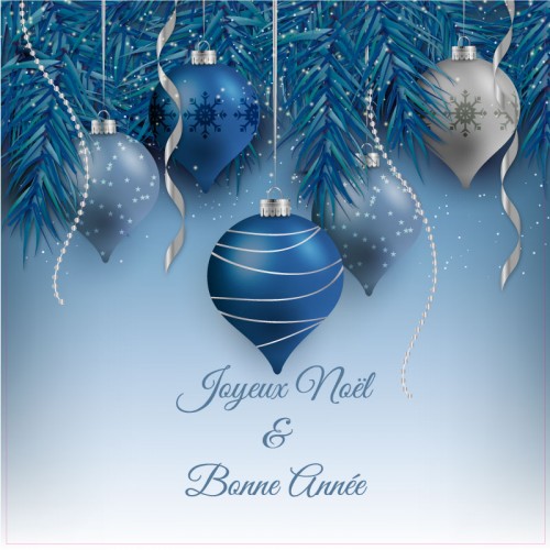 Boule Bleu Noël autocollant adhésif sticker Logo99651