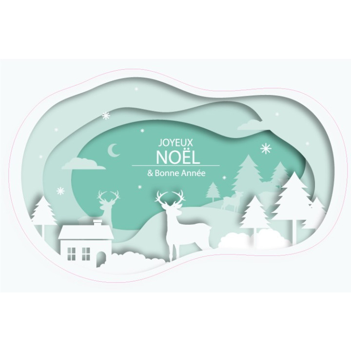 Papier concept Noël autocollant adhésif sticker Logo02057