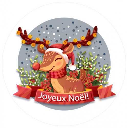 Petit renne Noël autocollant adhésif sticker Logo99564