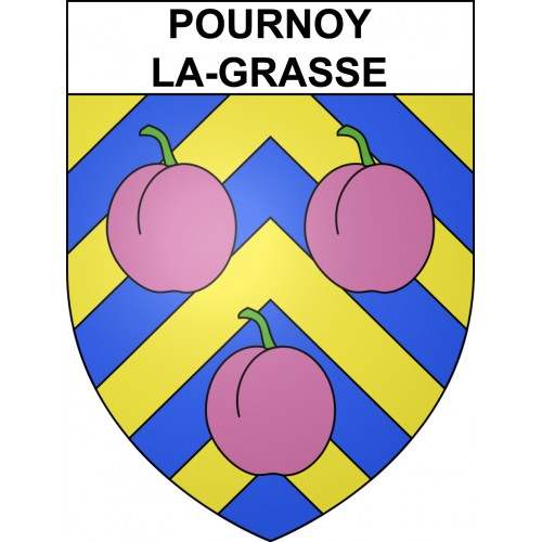 Pegatinas escudo de armas de Pournoy-la-Grasse adhesivo de la etiqueta engomada