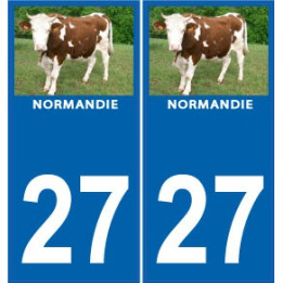 27 Normandie vache sticker autocollant plaque