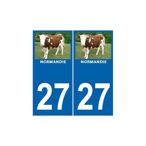 27 Normandie vache sticker autocollant plaque