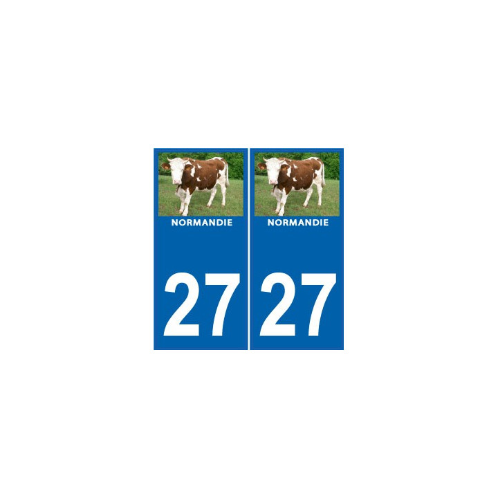 27 Normandie vache sticker autocollant plaque