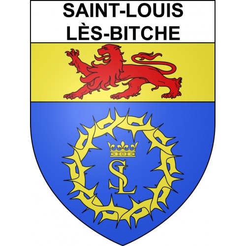 Pegatinas escudo de armas de Saint-Louis-lès-Bitche adhesivo de la etiqueta engomada