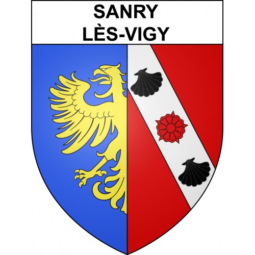 Pegatinas escudo de armas de Sanry-lès-Vigy adhesivo de la etiqueta engomada