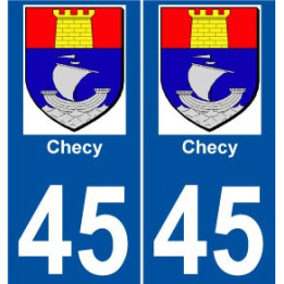 45 Checy ville blason autocollant plaque