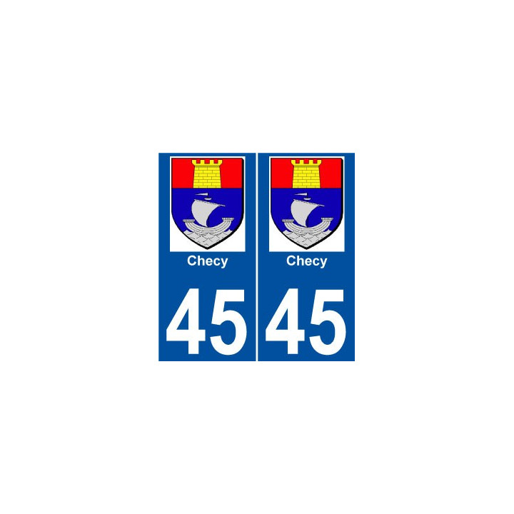 45 Checy ville blason autocollant plaque