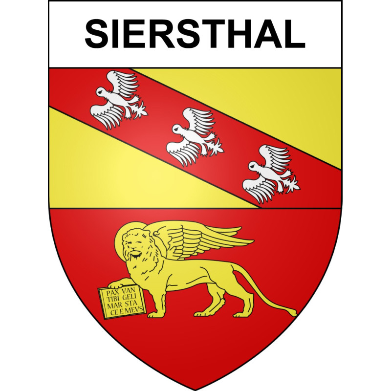 Pegatinas escudo de armas de Siersthal adhesivo de la etiqueta engomada