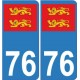 76 normandie autocollant plaque