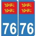 76 normandie autocollant plaque