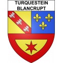 Pegatinas escudo de armas de Turquestein-Blancrupt adhesivo de la etiqueta engomada