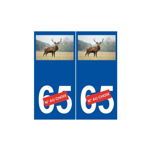 Cerf numéro choix autocollant plaque sticker