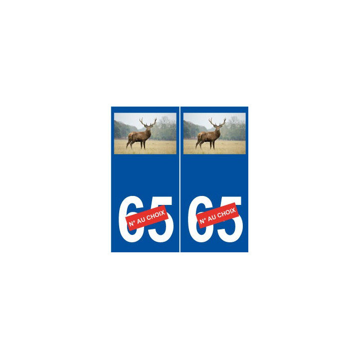 Cerf numéro choix autocollant plaque sticker