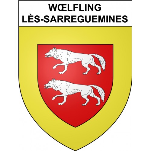 Wœlfling-lès-Sarreguemines Sticker wappen, gelsenkirchen, augsburg, klebender aufkleber