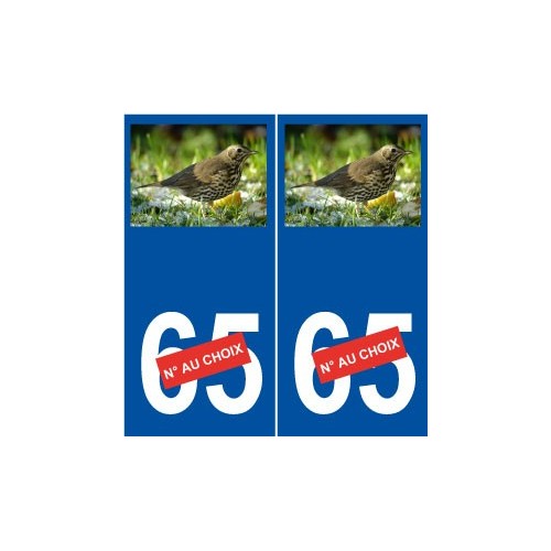 Grive numéro choix autocollant plaque sticker logo 2