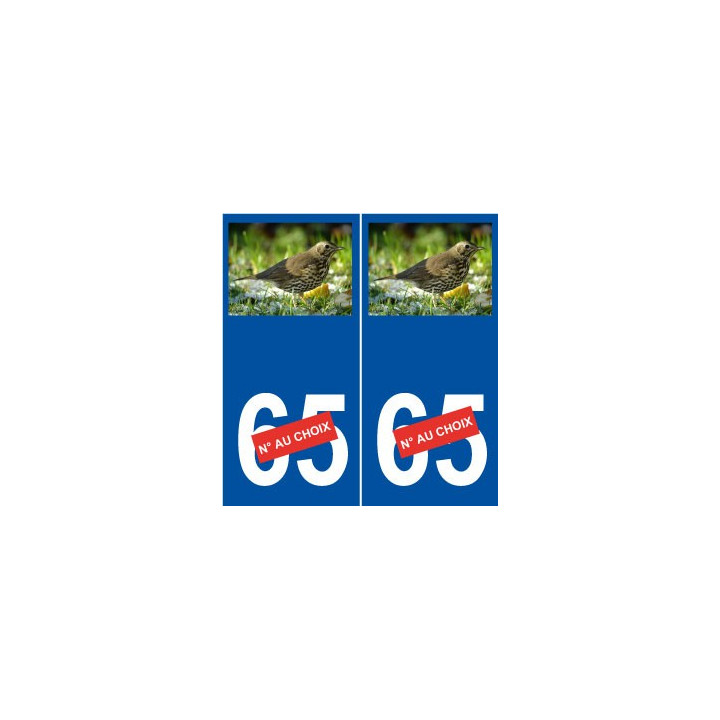 Grive numéro choix autocollant plaque sticker logo 2