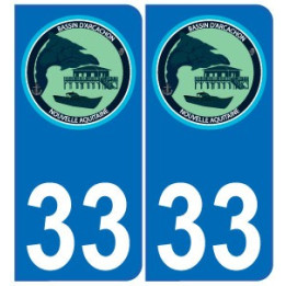 64 Pau logo sticker plate registration city