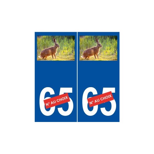 Lièvre numéro choix autocollant plaque sticker logo 1