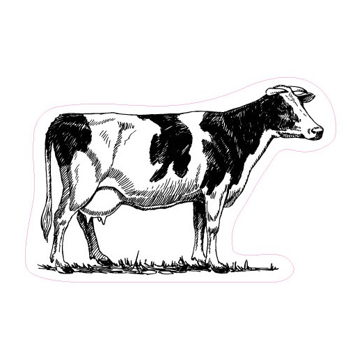 Autocollant Vache Holstein animal stickers adhesif logo88754