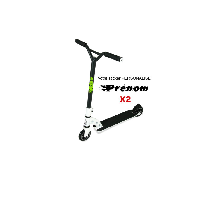 Autocollant Prénom flammes personnalisable bicyclette voiture  moto sticker 