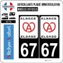 67 Alsace Elsass sticker autocollant plaque immatriculation auto