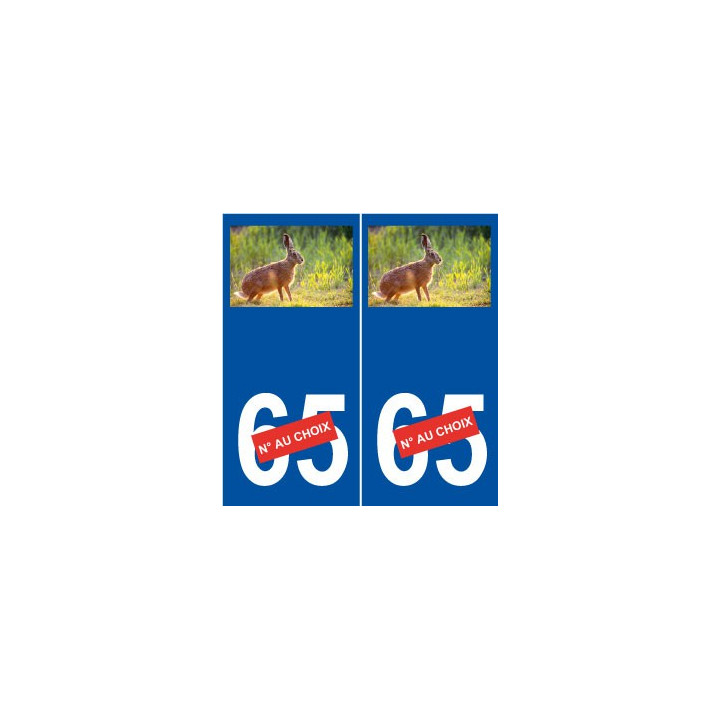 Lièvre numéro choix autocollant plaque sticker logo 1