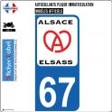 67 Alsace Elsass ville sticker autocollant plaque immatriculation moto