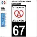 67 Alsace Elsass ville sticker autocollant plaque immatriculation moto