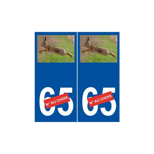 Lièvre numéro choix autocollant plaque sticker logo 2