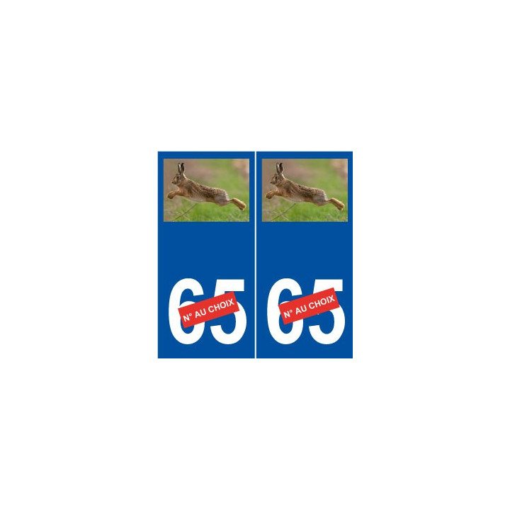 Lièvre numéro choix autocollant plaque sticker logo 2