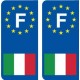 Italie F Autocollant sticker plaque angles arrondis