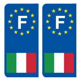 Italie F Autocollant sticker plaque angles arrondis