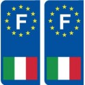 Italie F Autocollant sticker plaque angles arrondis