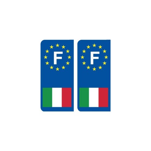 Italie F Autocollant sticker plaque angles arrondis