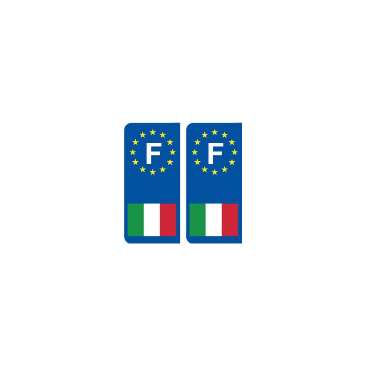 Italie F Autocollant sticker plaque angles arrondis