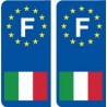 Italie F Autocollant sticker plaque angles arrondis