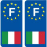 Italie F Autocollant sticker plaque angles arrondis