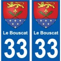 33 Le Bouscat blason ville sticker autocollant plaque