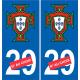 Croix du Portugal numéro au choix sticker autocollant plaque immatriculation auto