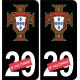 Croix du Portugal numéro au choix fond noir sticker autocollant plaque immatriculation auto