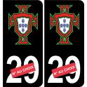 Croix du Portugal numéro au choix fond noir sticker autocollant plaque immatriculation auto