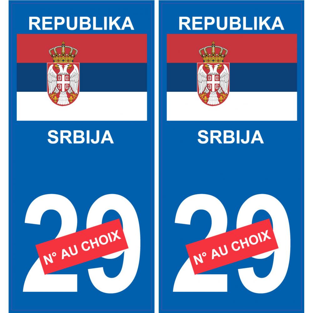 Republika Srbija numéro au choix sticker autocollant plaque immatriculation auto