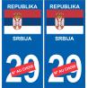 Republika Srbija numéro au choix sticker autocollant plaque immatriculation auto