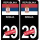 Republika Srbija numéro au choix fond noir sticker autocollant plaque immatriculation auto