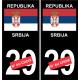 Republika Srbija numéro au choix fond noir sticker autocollant plaque immatriculation auto